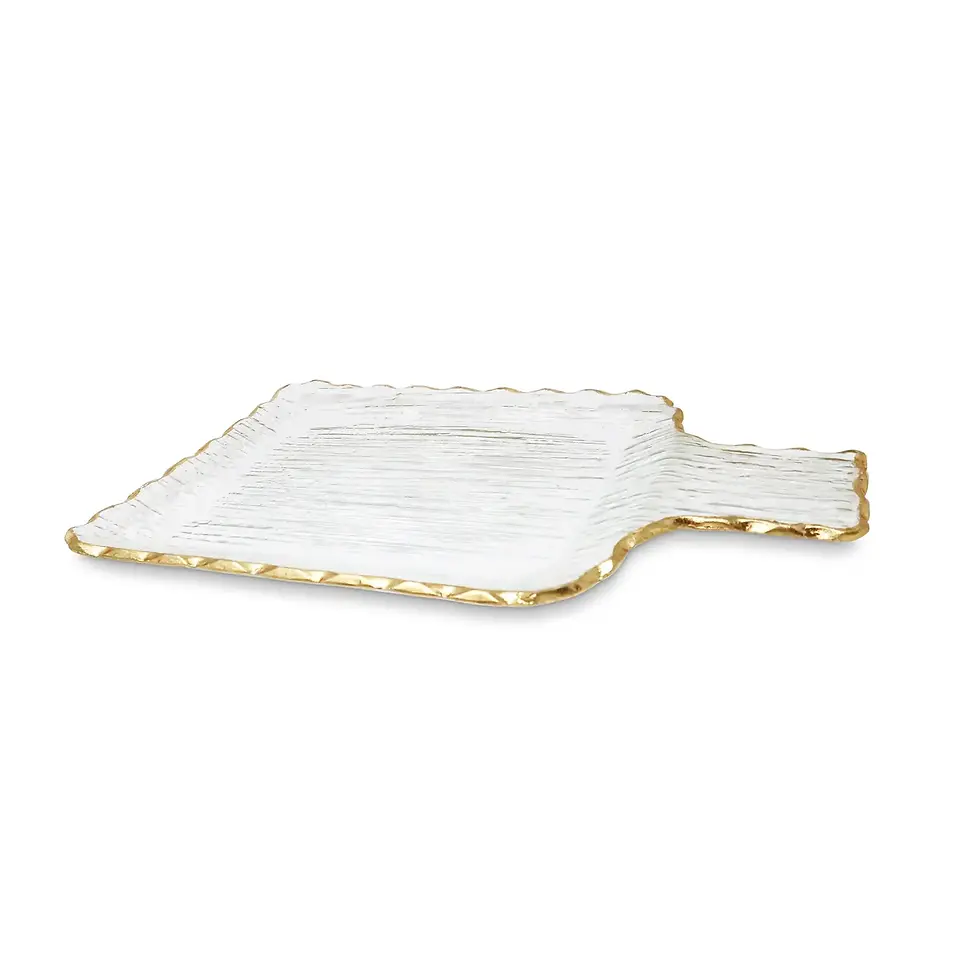 Glass Tray w/ Gold Border (2 Sizes)