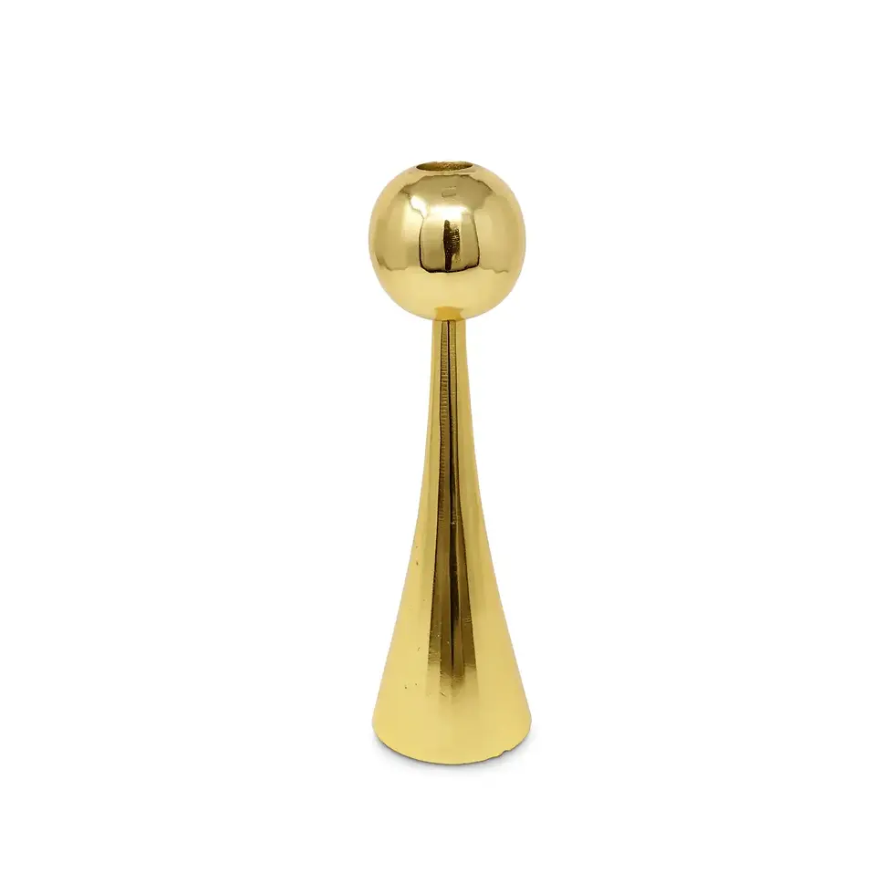 Gold Candlestick with Ball Design