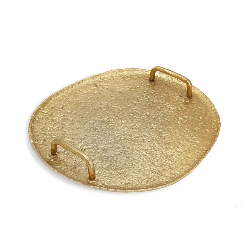 Large Gold Hammered Decorative Tray