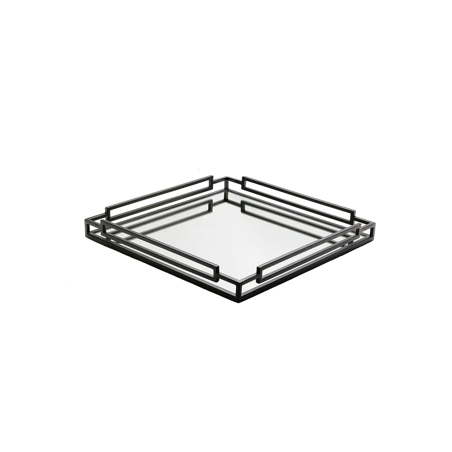 Square Mirror Tray w/ Rectangular Handles (2 Colors) DarlingDiamondDecor