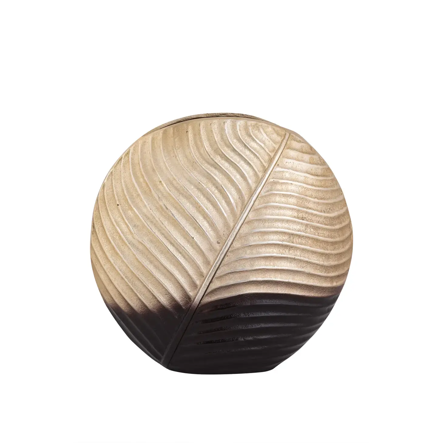 Two Tone Gold and Brown Round Vase
