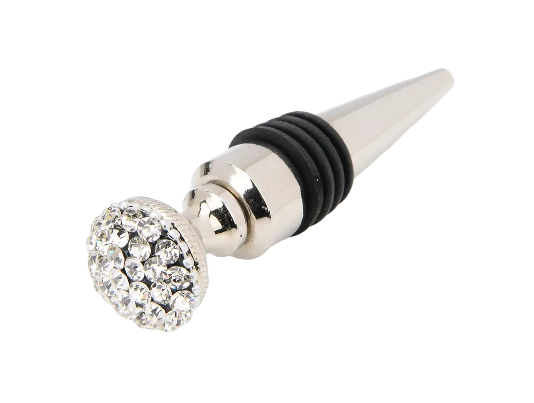 Stainless Steel Bottle Stopper with Diamond Detail