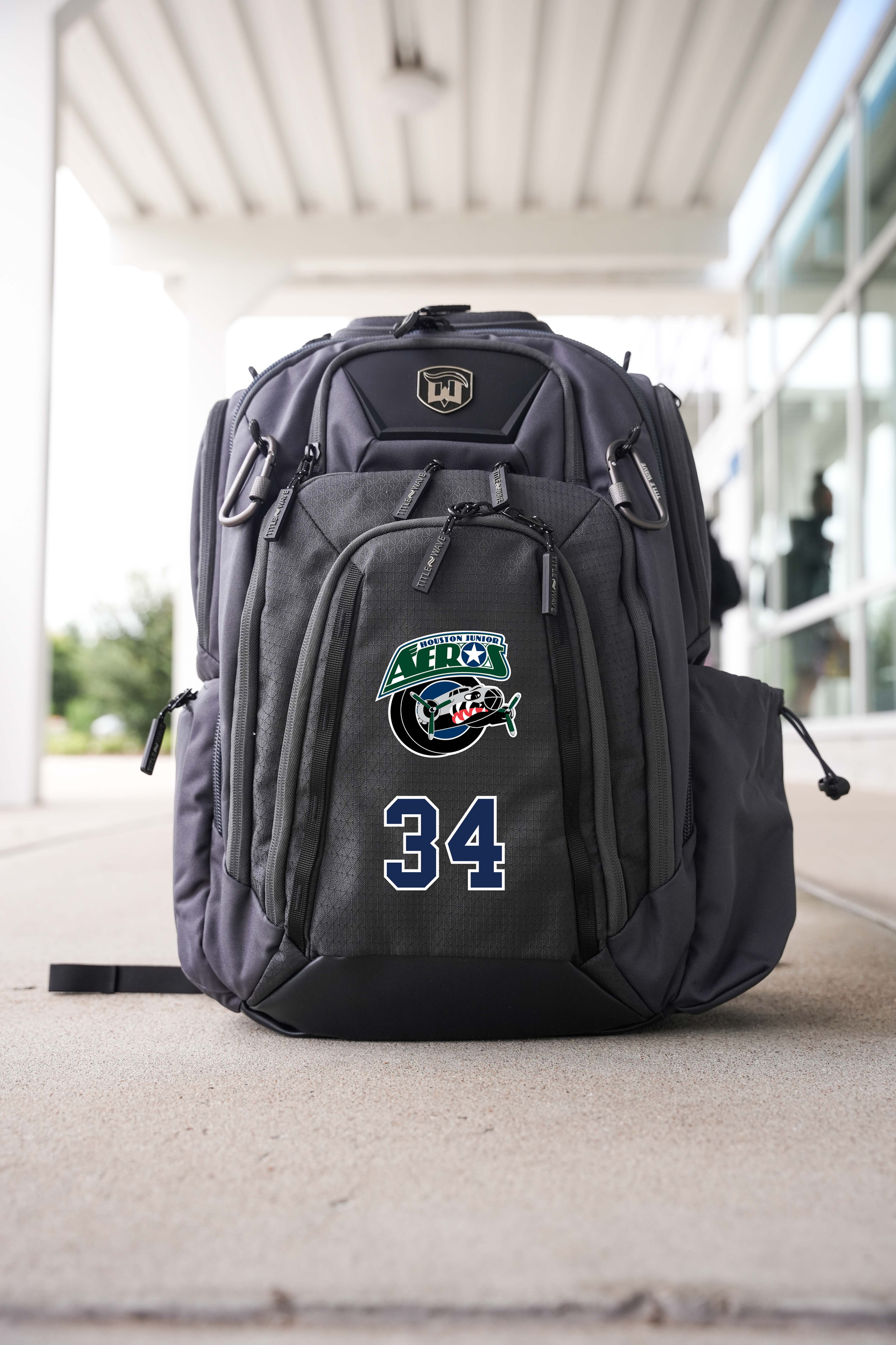 Houston Junior Aeros Backpack w/Number - Gray