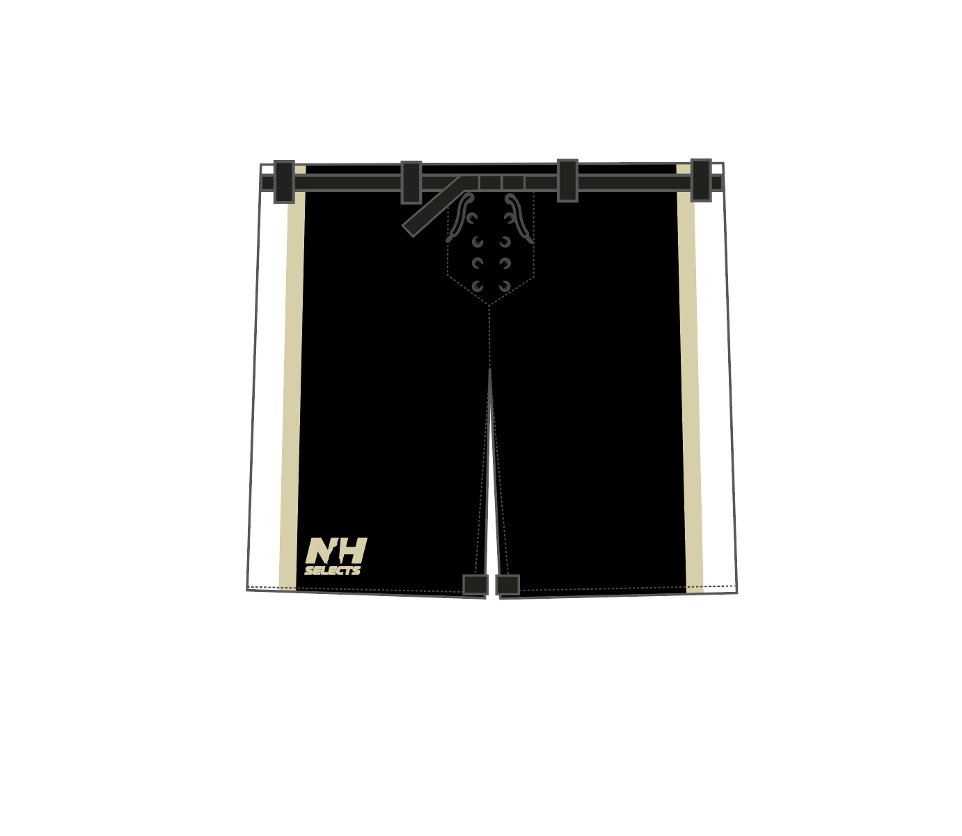NH Selects black IcePro pant shell with gold stripe