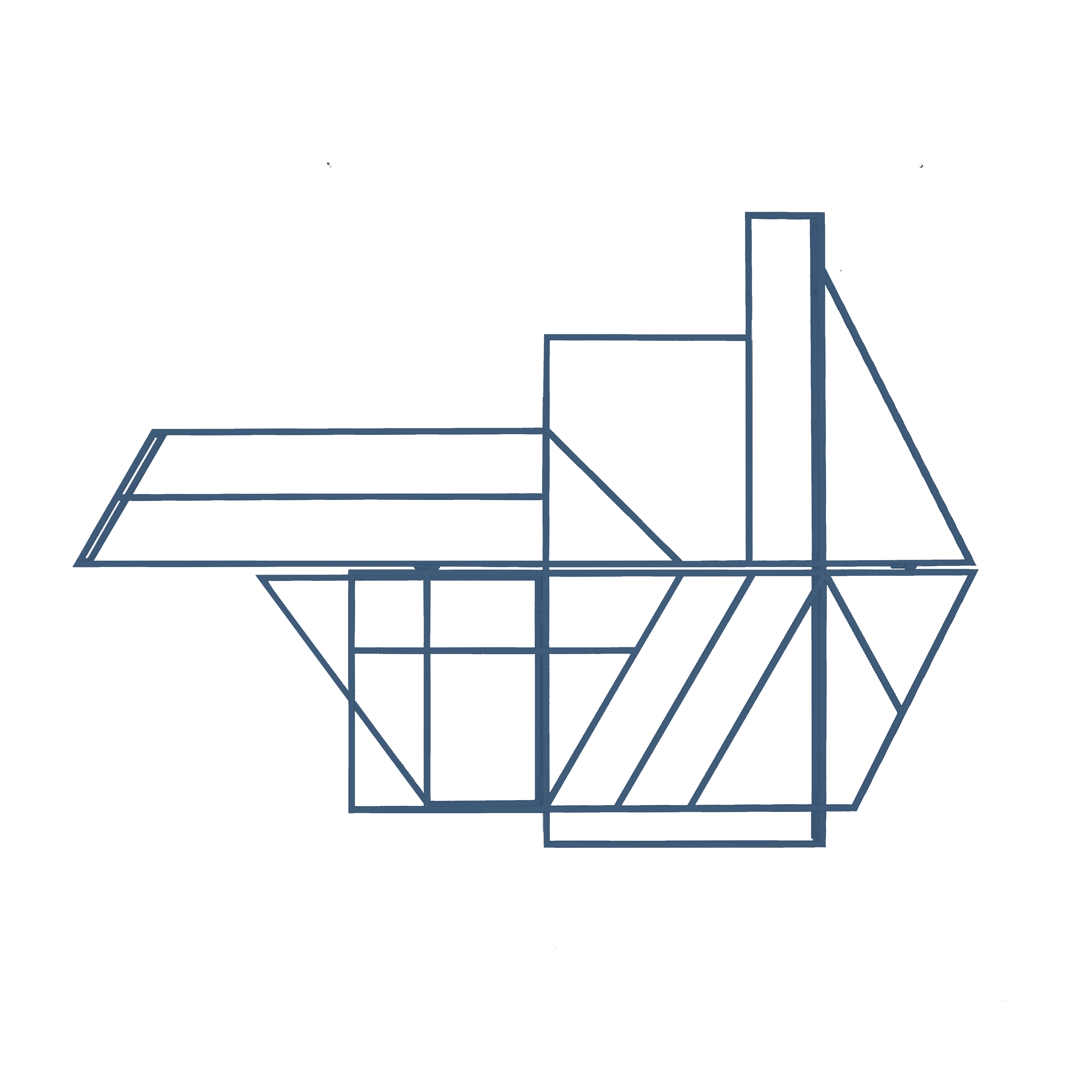 FOLDWORK RACK by STUDIO BERG in blue, a geometric clothes rack for the wall