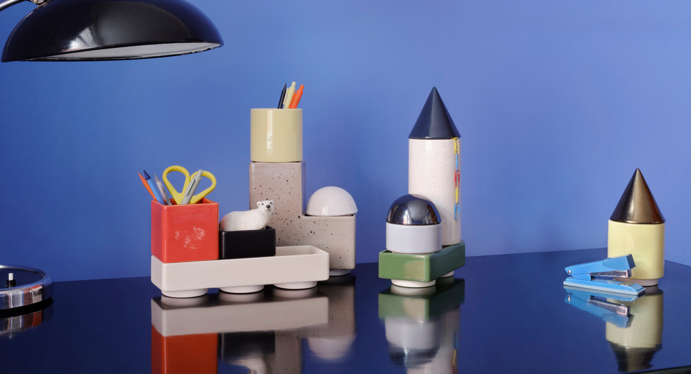KNSTRKT ceramic building blocks by STUDIO BERG stacked into towers at Tautes Heim