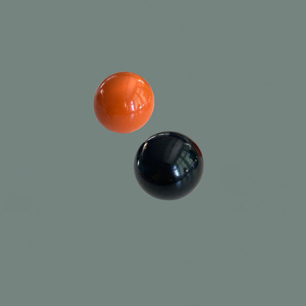 2x BALL TOPS small - red and black wood