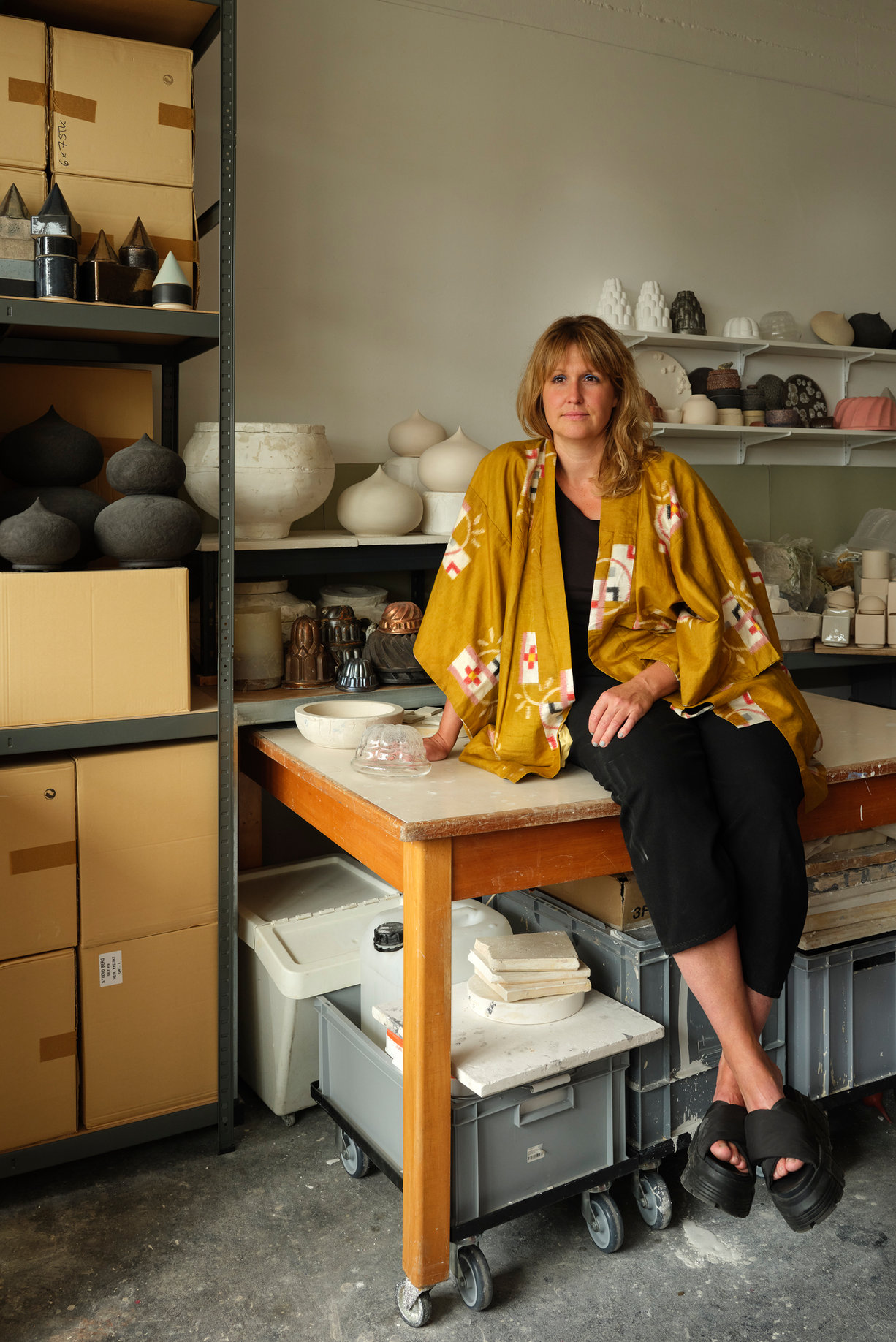Designer Friederike Delius, founder of STUDIO BERG, in her studio in Berlin-Neukölln