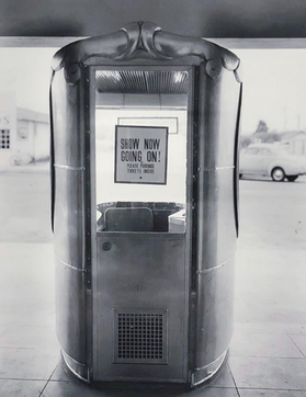 Black and White Bay Theater Ticket Booth in 1946