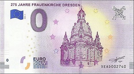 Null-Euro-Souvenirschein, Dresdner Frauenkirche