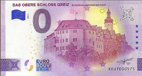 Null-Euro-Souvenirschein, Oberes Schloss Greiz
