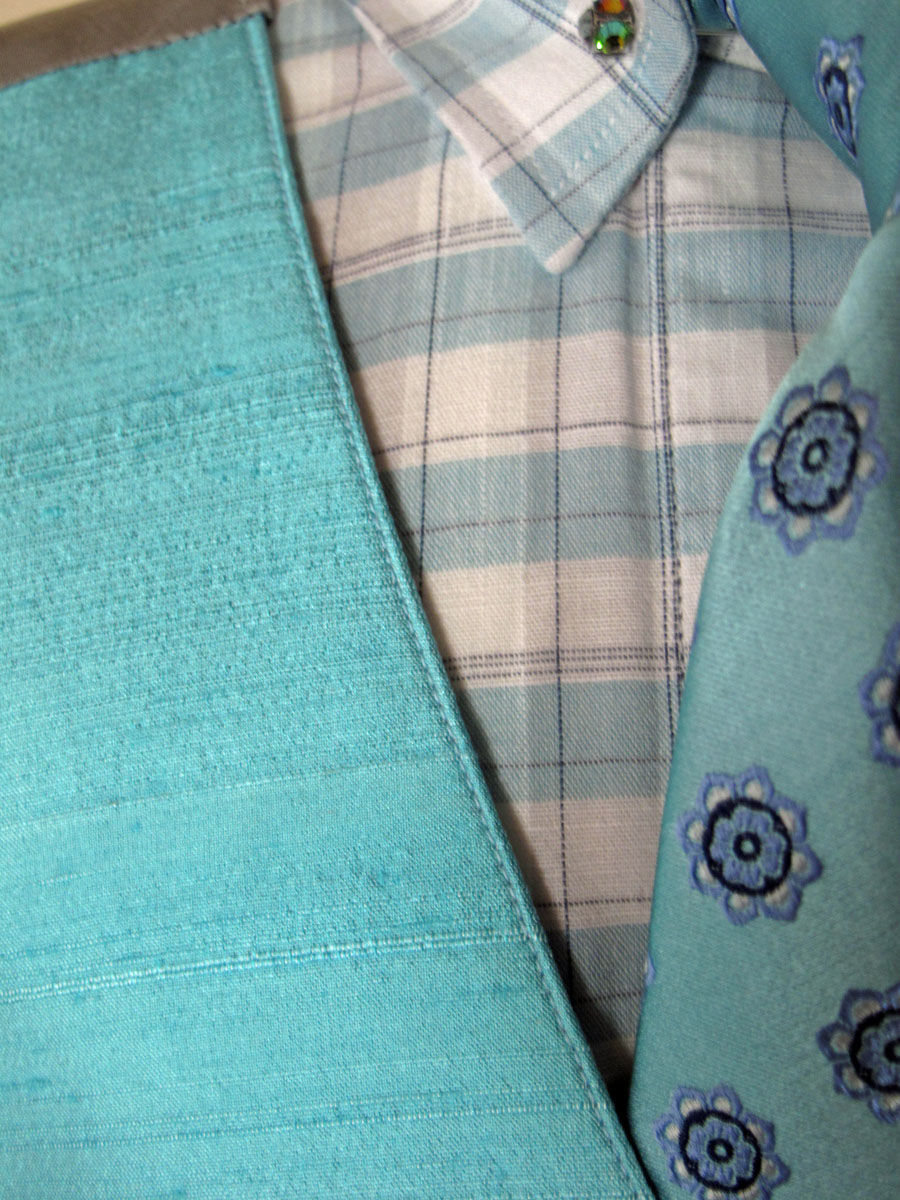 Thumbnail: Deregnaucourt Aqua Shirt/Vest/Tie - Youth 14/16