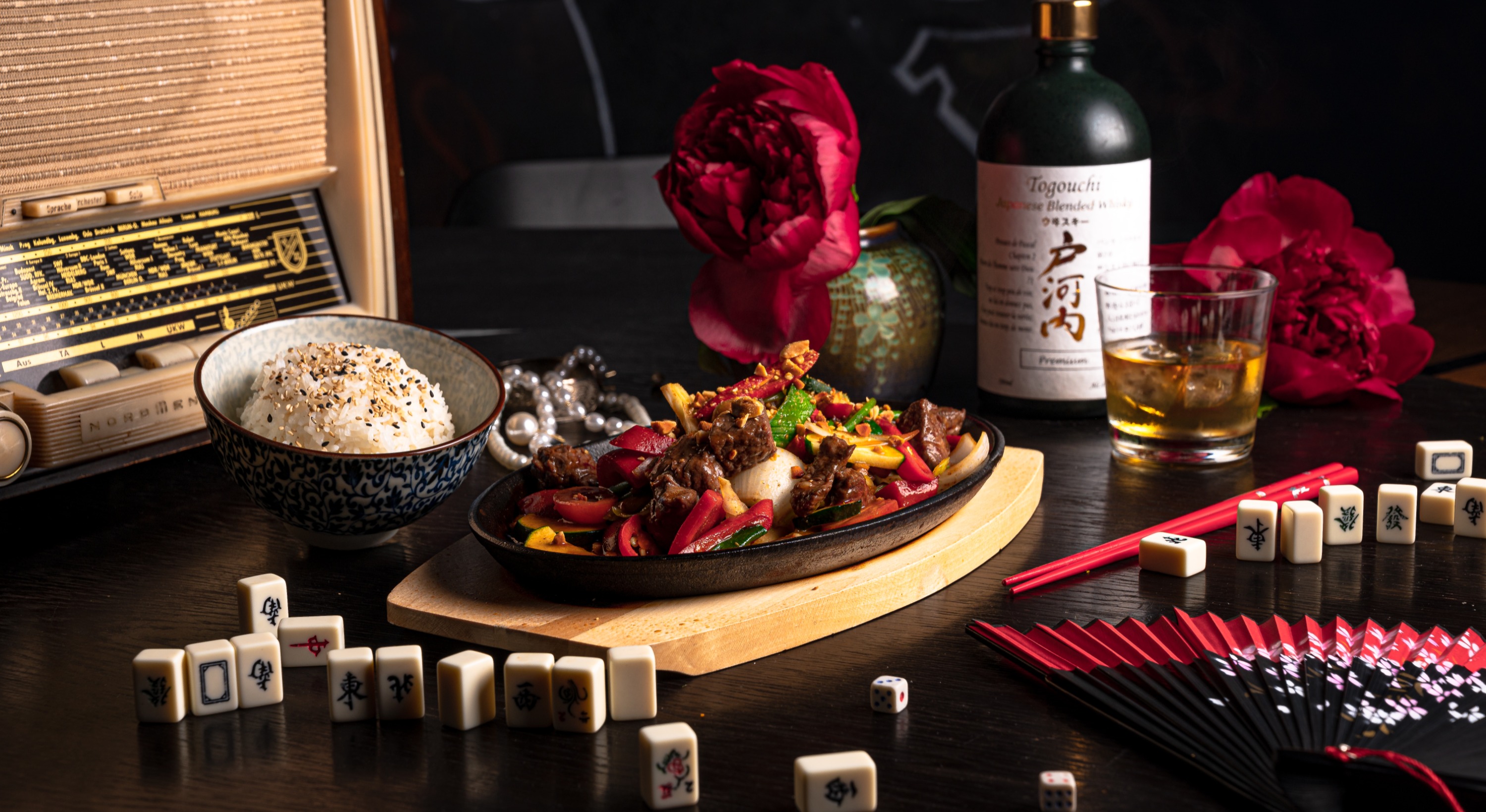 Arranged Food and Objects