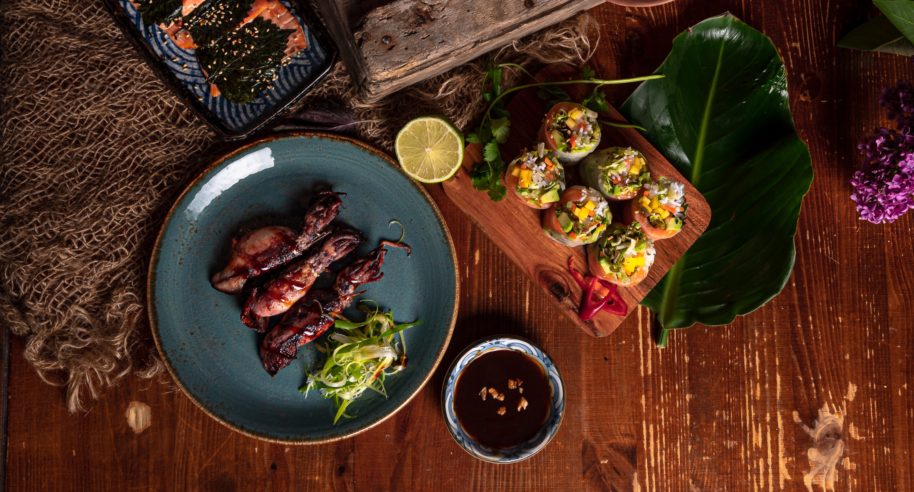 Arranged Food and Objects