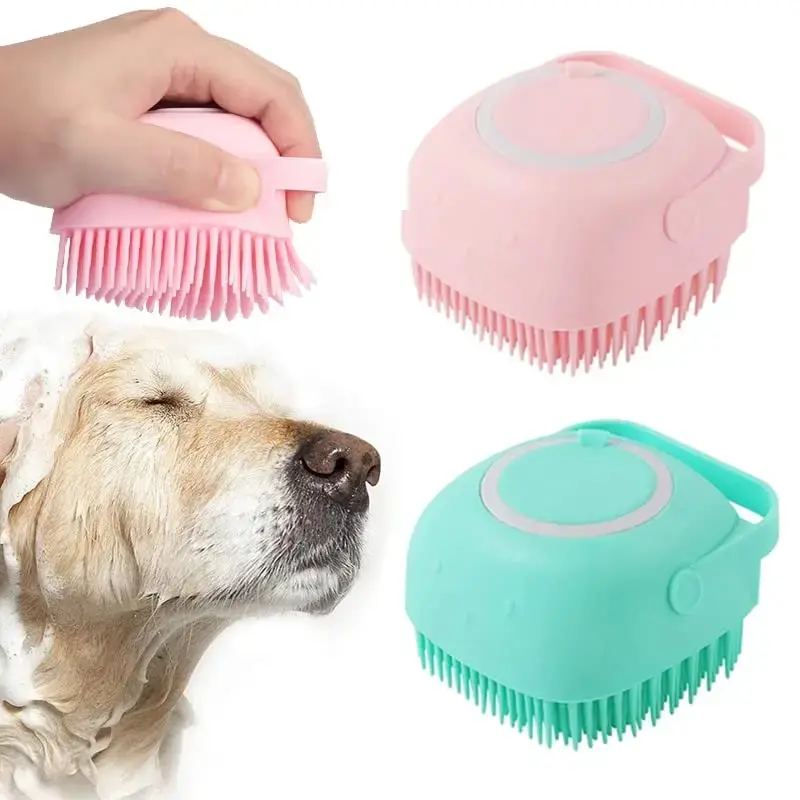 Silicone Pet Shampoo Brush with Massage Function for Dogs