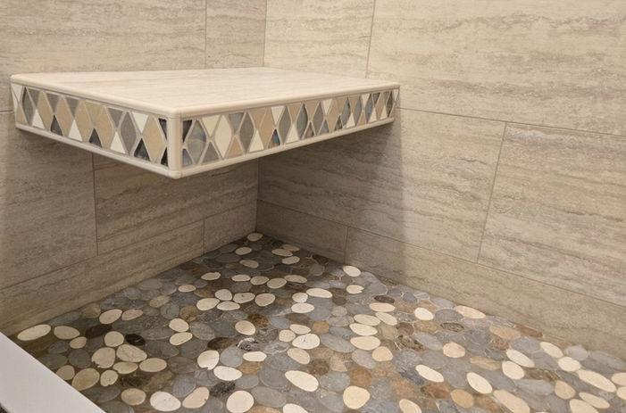 Custom tile shower bench in Anchorage