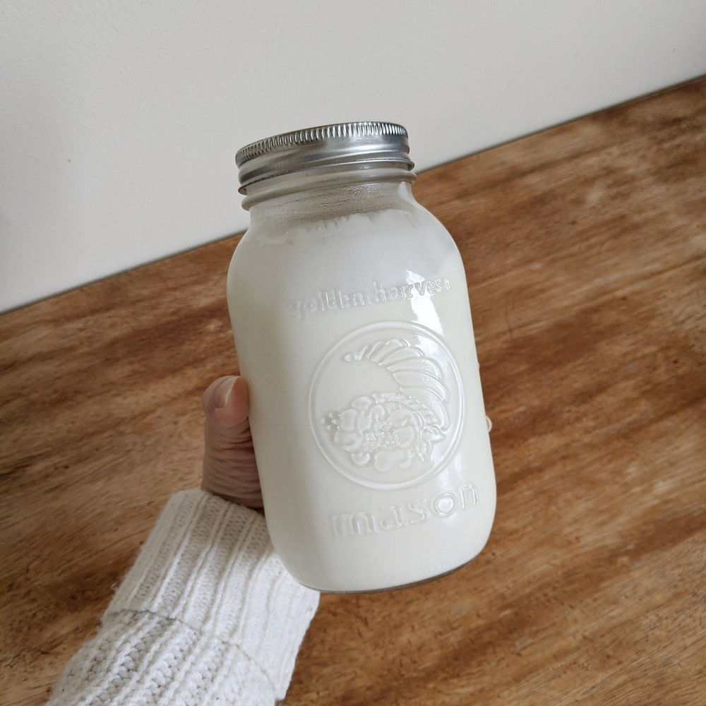yogourt fait maison dans un pot Mason