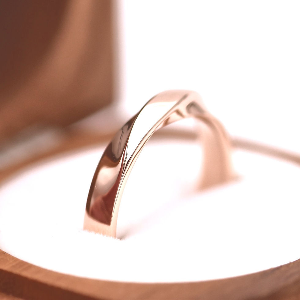 Thumbnail: A N D R E A Band. Recycled 9ct Rose Gold. Size Q 1/2