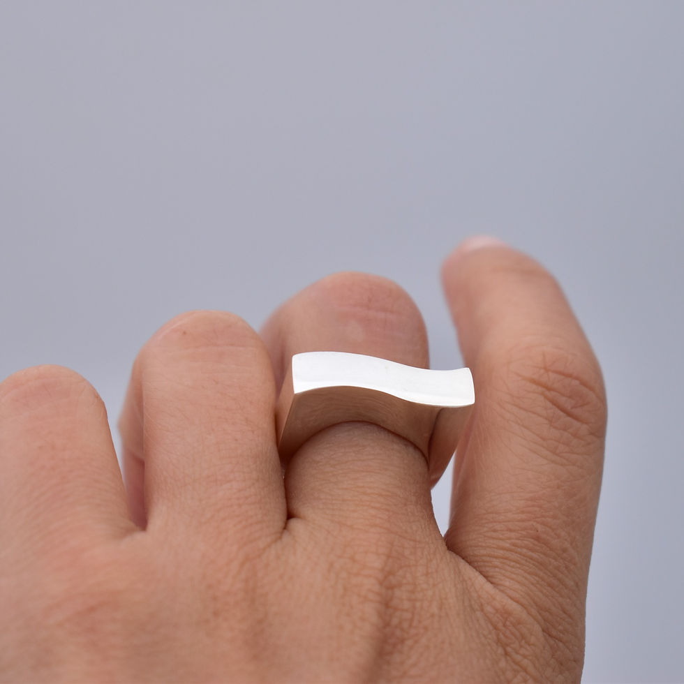 Thumbnail: W A V E Solid Sterling Silver Ring