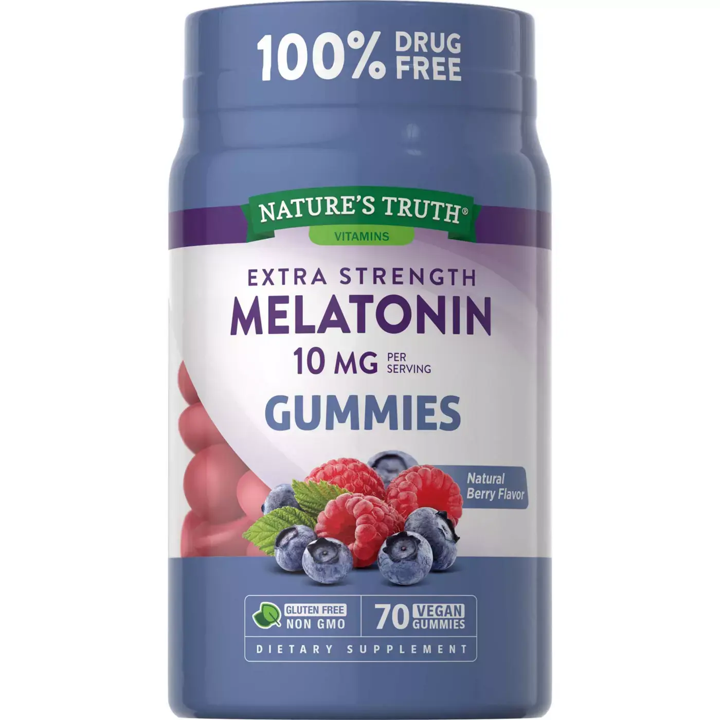 Melatonina, Concentración extra 5 mg, 70 gomitas Veganas