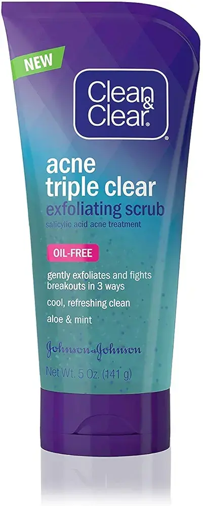 Clean & Clear Exfoliante Facial Triple Transparente Para el Acné