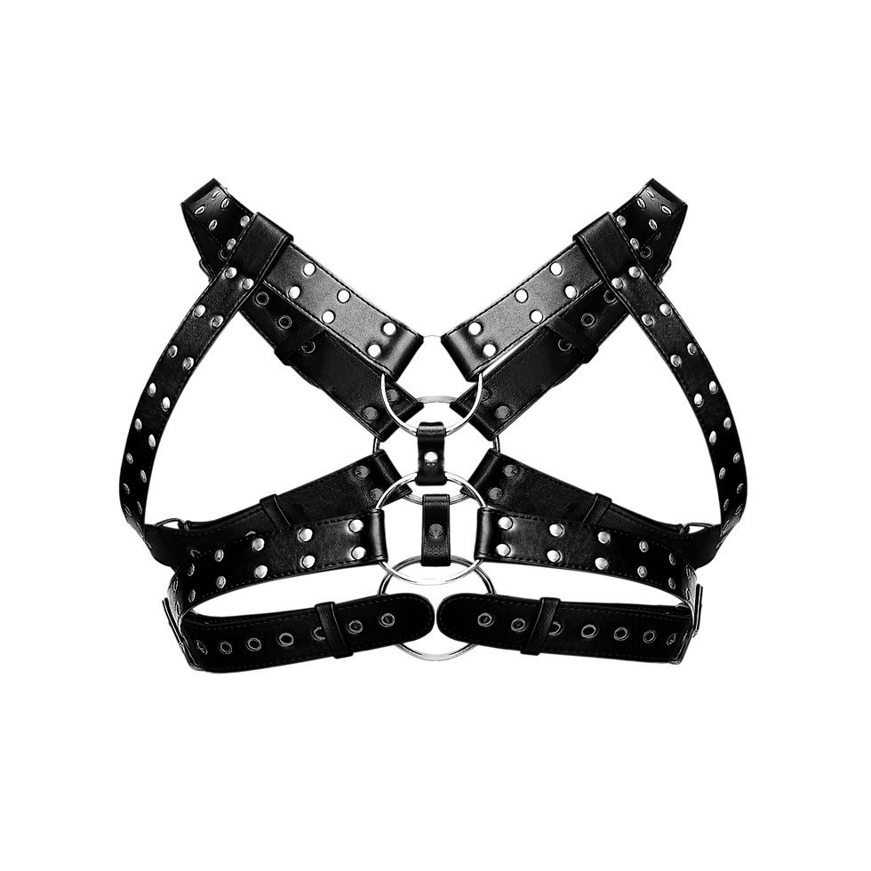 black classic faux leather circuit harness