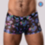 Front view close up of blacklight reactive Mushshroom Mini truncks