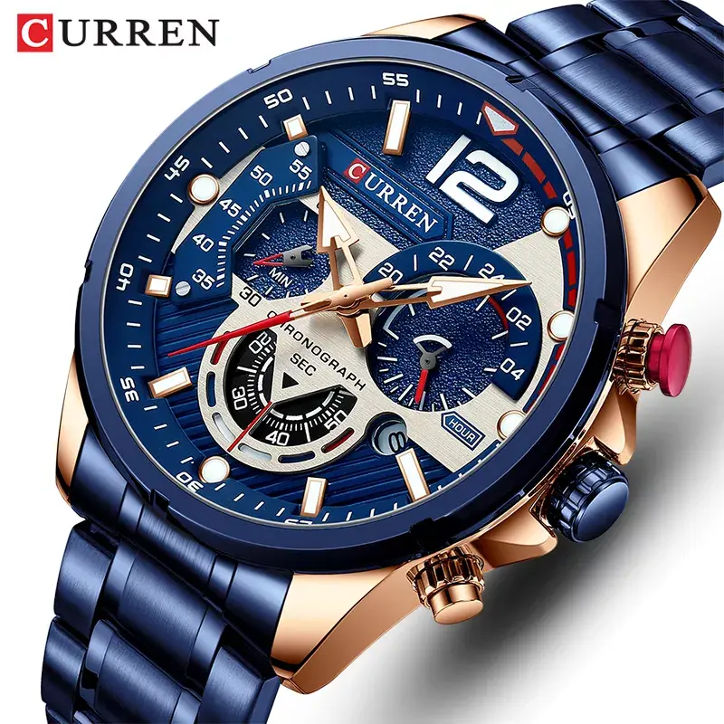 CURREN Green Men's Watch - Chronograph Stainless Steel