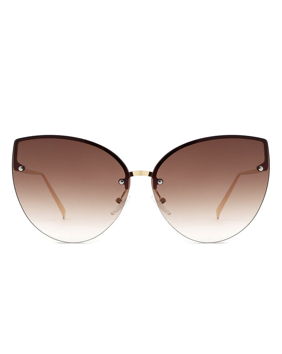 Thumbnail: Lyndis - Cramilo Chic Cat Eye Rimless Women's Fashion Sunglasses