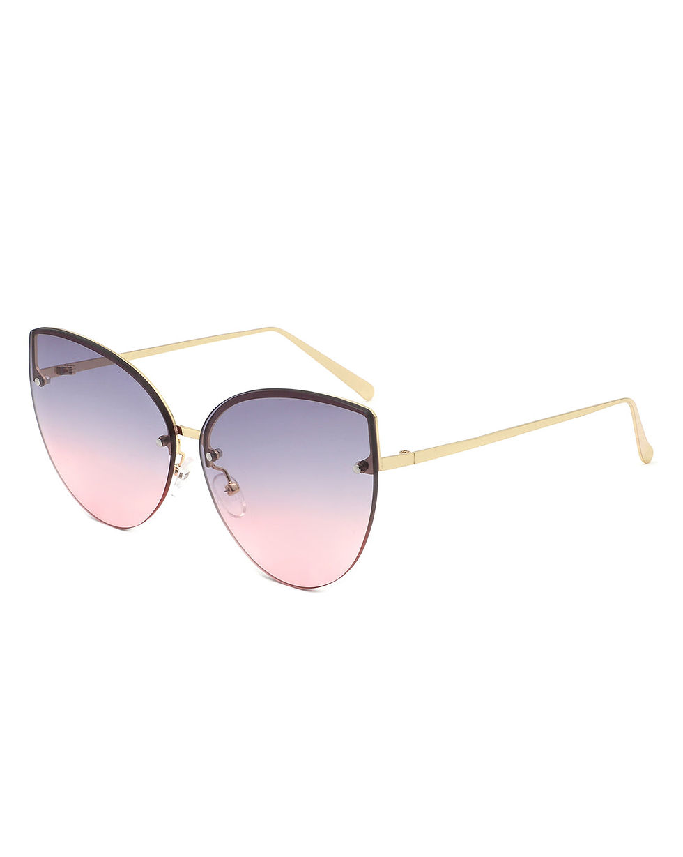 Thumbnail: Lyndis - Cramilo Chic Cat Eye Rimless Women's Fashion Sunglasses
