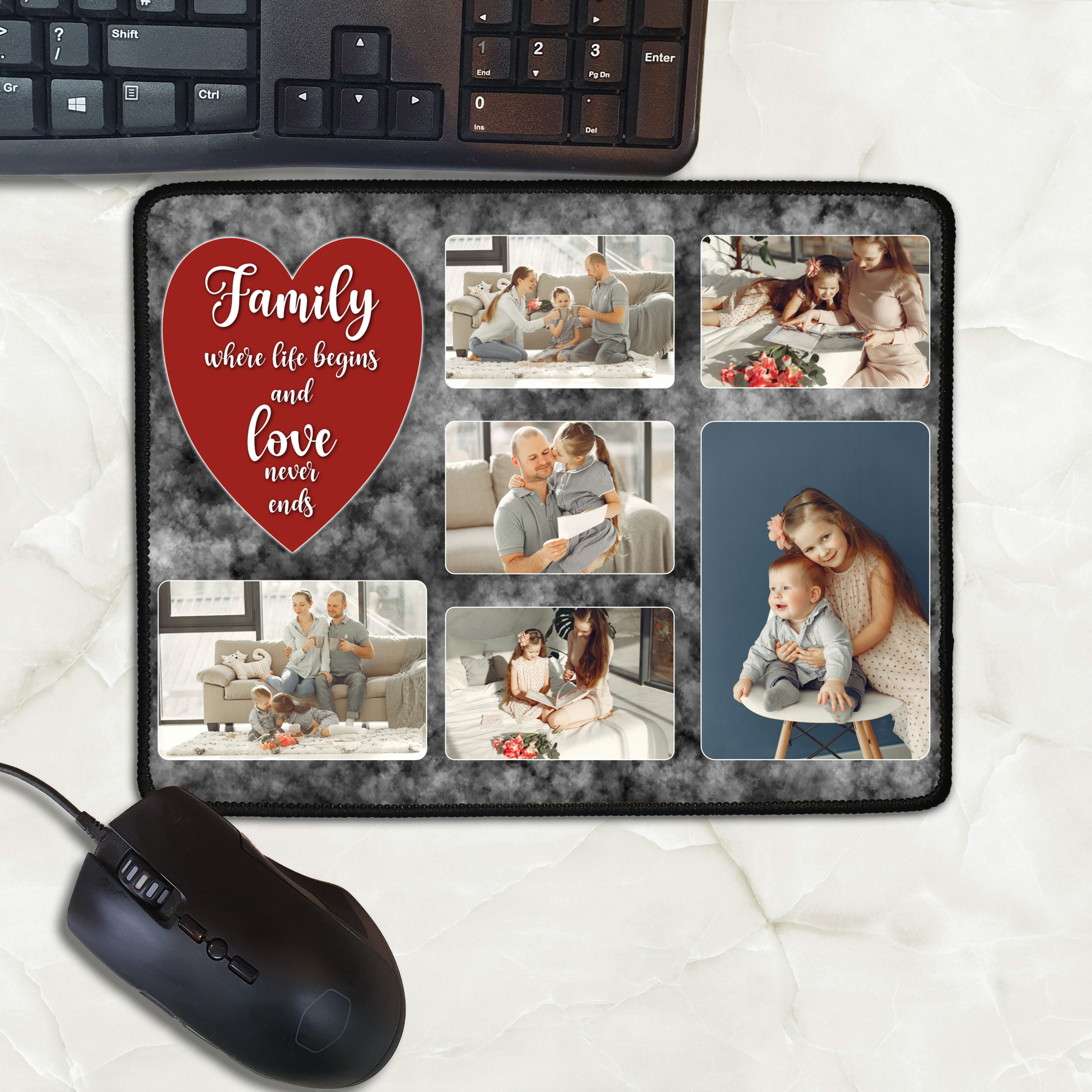 Family Where Life Begins Personalised Mouse Mat