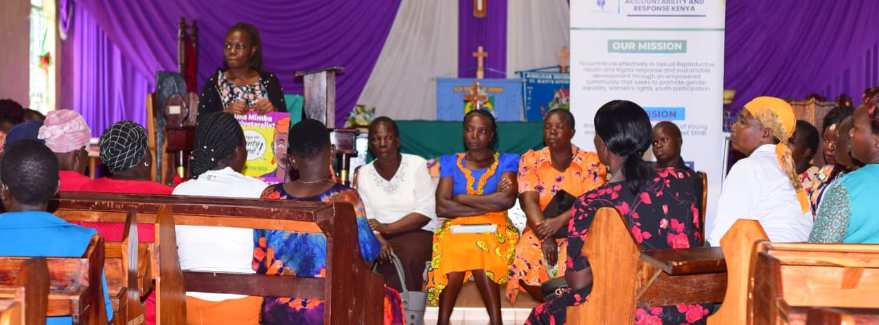A n intergeneration dialogue session in church on Sunday after the church services with discussions around ASRHR, CSE and PAC rights and services