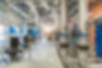 Industrial interior chiller and boiler HVAC heating ventilation air conditioning system an