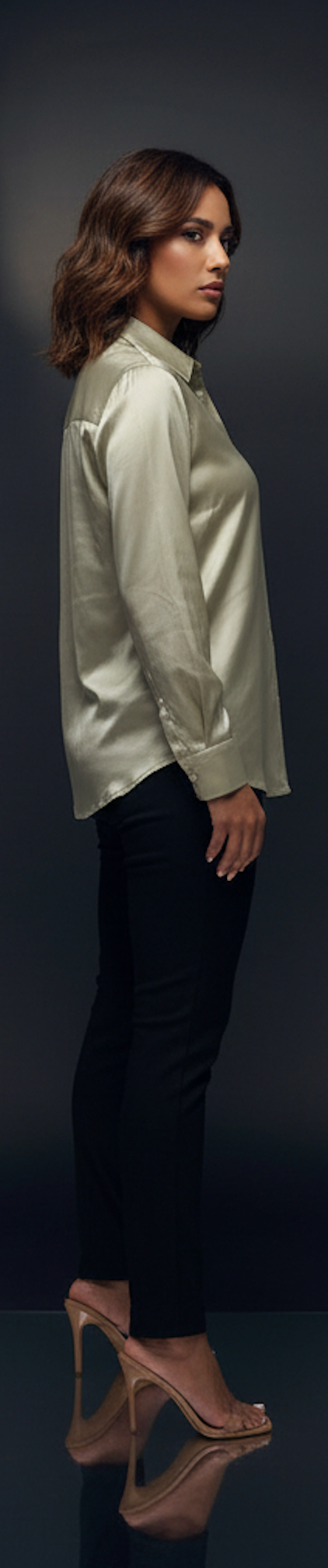 Thumbnail: Champagne Luxe Satin Blouse