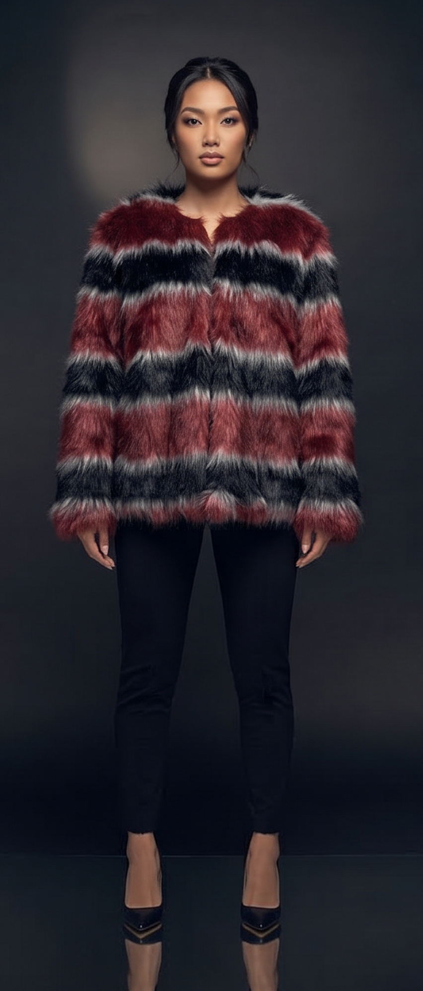 Bordeaux Luxe Faux Fur Coat