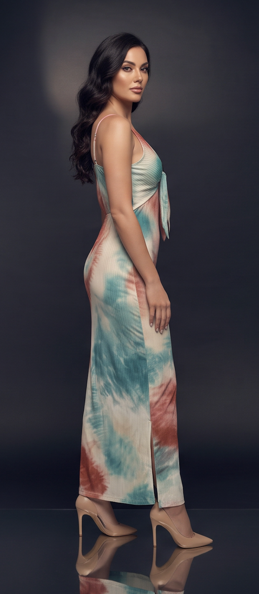 Thumbnail: Coastal Sunset Tie-Front Maxi Dress