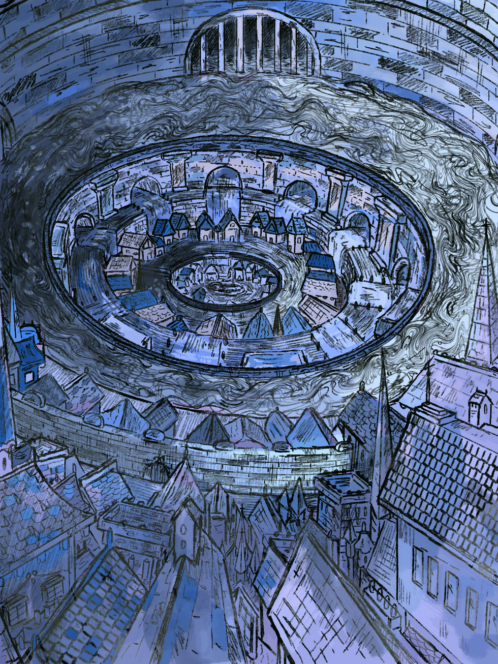 layerd city illustration