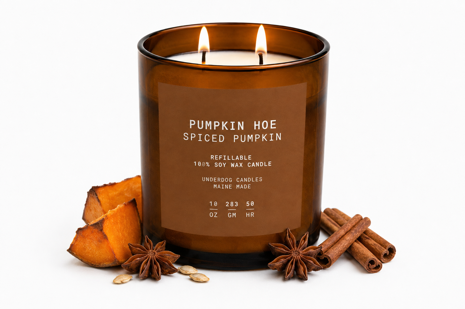 Refillable "Pumpkin Hoe" Spiced Pumpkin 100% Soy Wax Candle