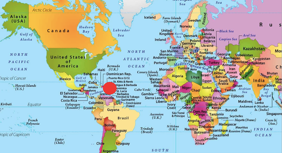 An image of the geographic position of the British Virgin Islands.