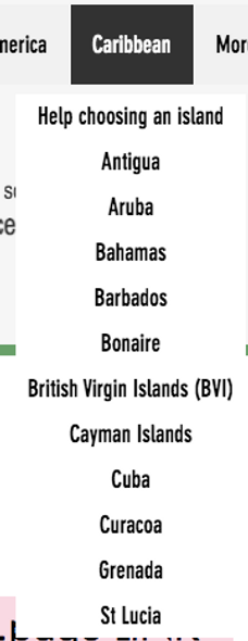 An image of Barbados Update dropdown option