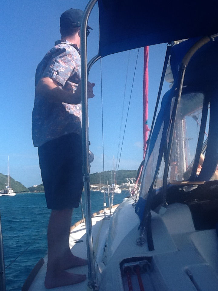 An image showing the approach to Gorda Sound anchorage in the BVI.