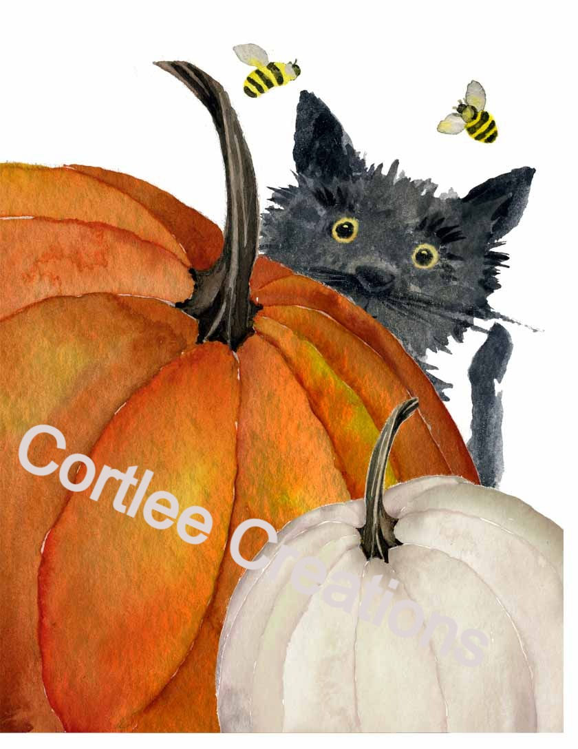 Pumpkim Cat and Crow - Boooooo