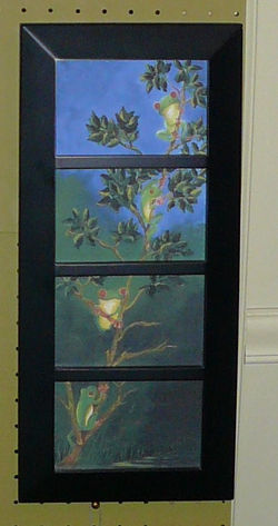 Curious Tree Frogs Climbing Tree