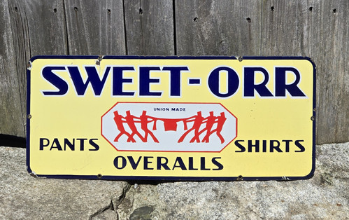 Authentic Vintage SWEET‑ORR Porcelain Sign | Joseph Stannard