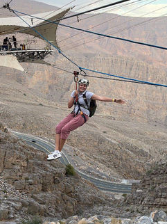 Jais Flight - najdłuższa tyrolka świata, Jebel Jais, Ras Al Khaimah, ZEA, Adventurous Camel