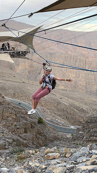 Jais Flight - najdłuższa tyrolka świata, Jebel Jais, Ras Al Khaimah, ZEA, Adventurous Camel
