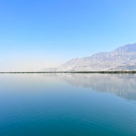 Widok z farmy pereł, Al Rams, Ras Al Khaimah, ZEA, Adventurous Camel