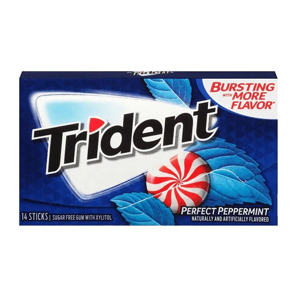 TRIDENT PEPPERMINT GOMME STICKS GUSTO MENTA PIPERITA