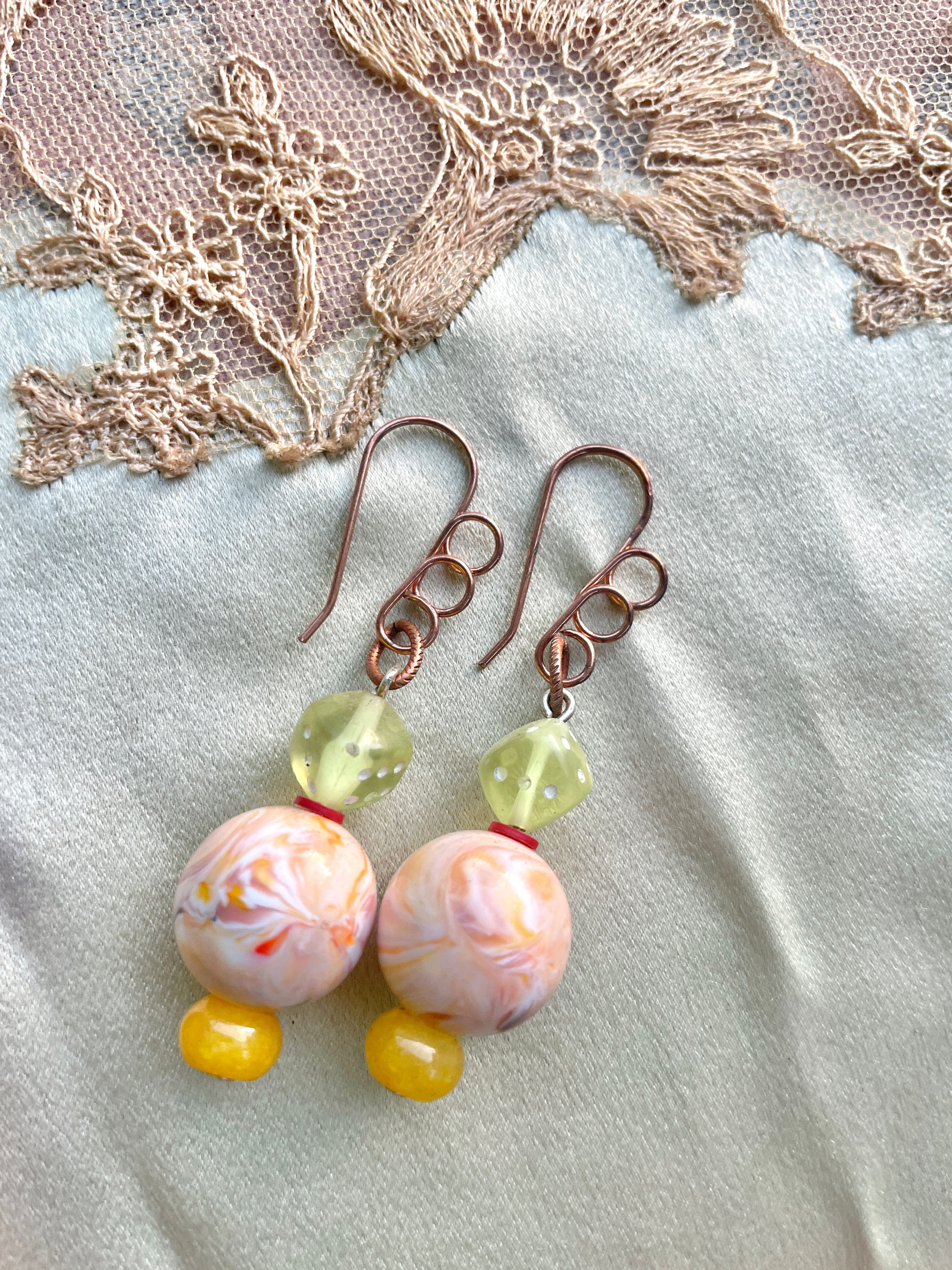 Marble gum earrings 