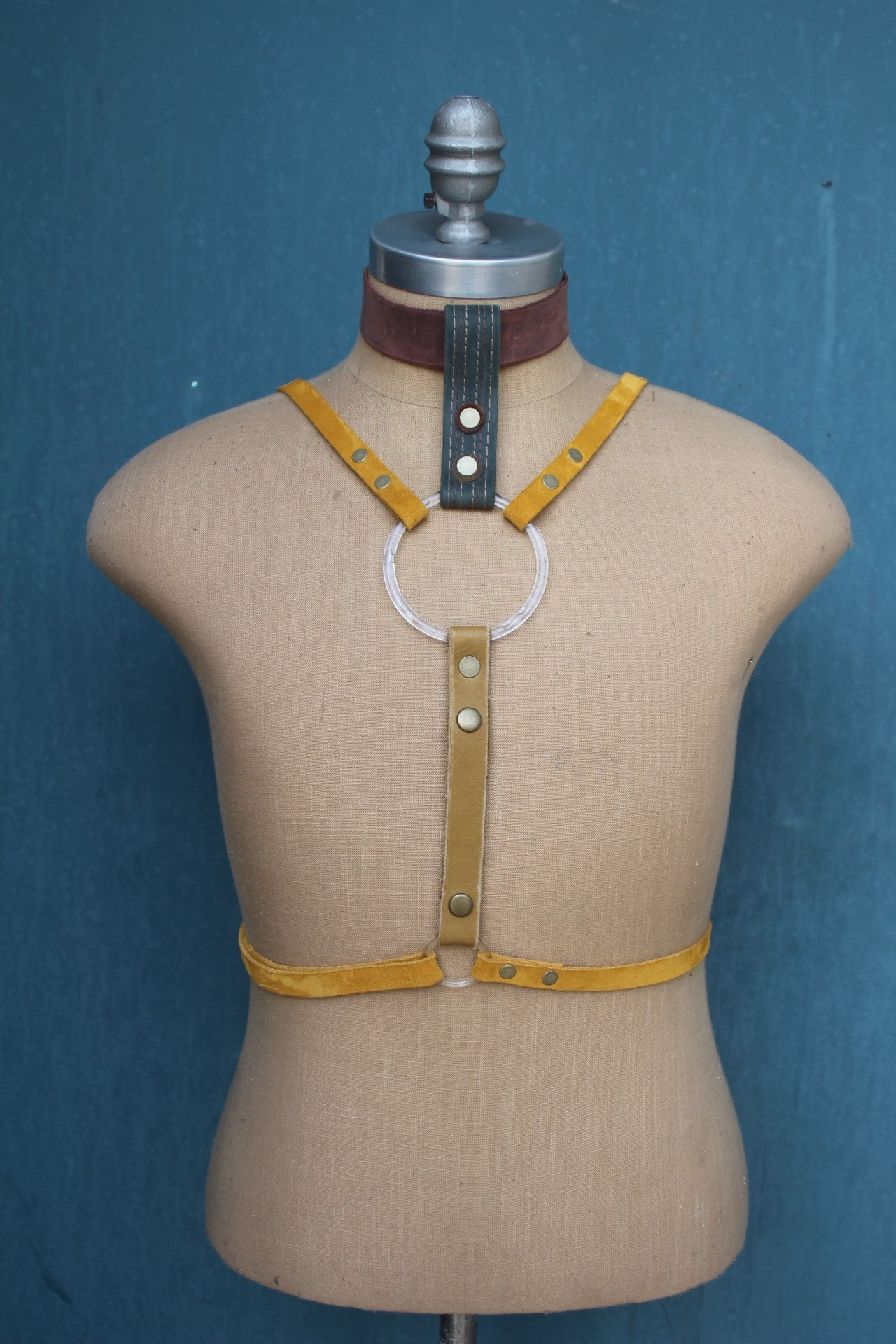 turkey paw harness// Ocher + navy